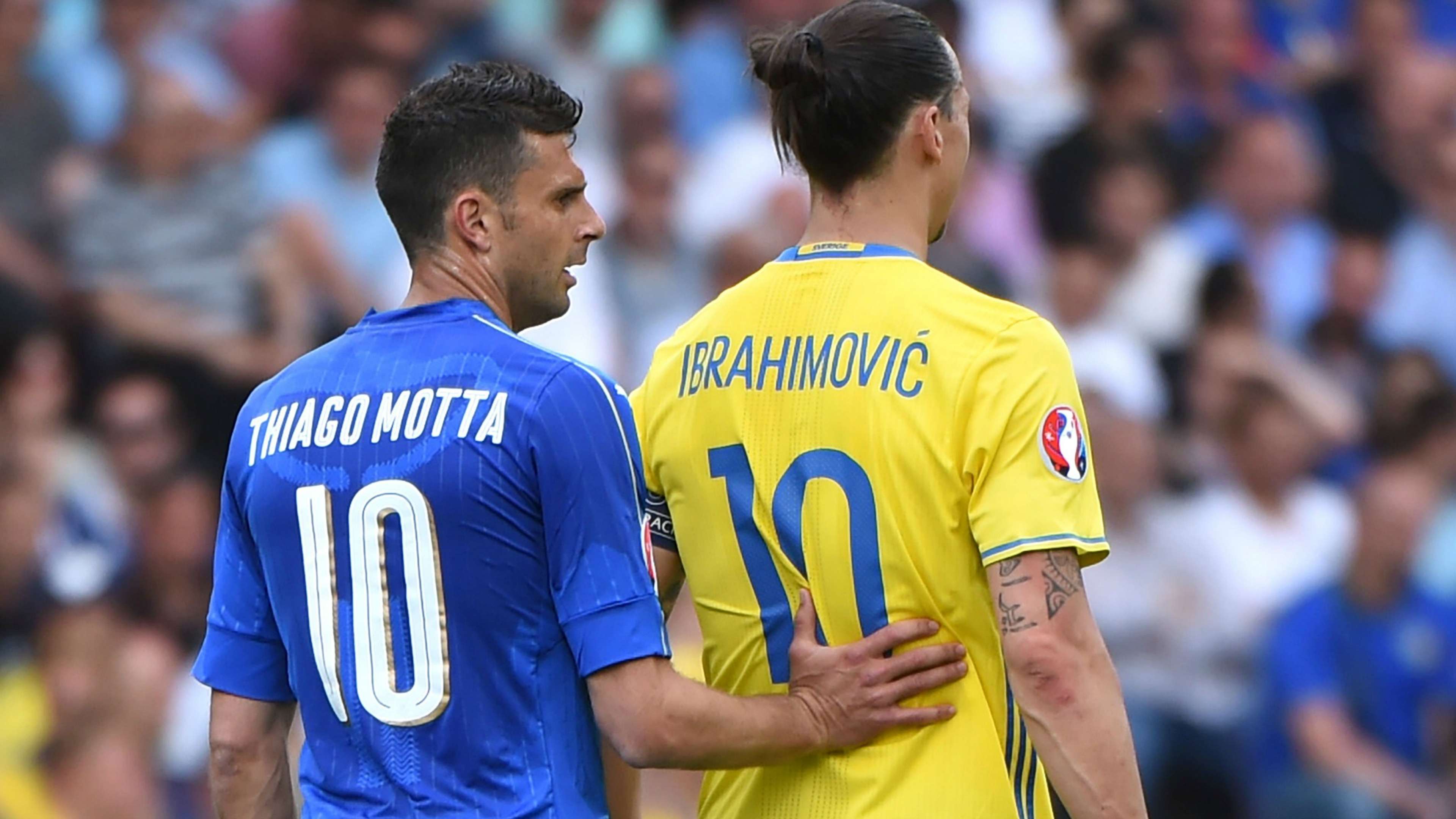 Thiago Motta Zlatan Ibrahimovic Italy Sweden Euro 2016