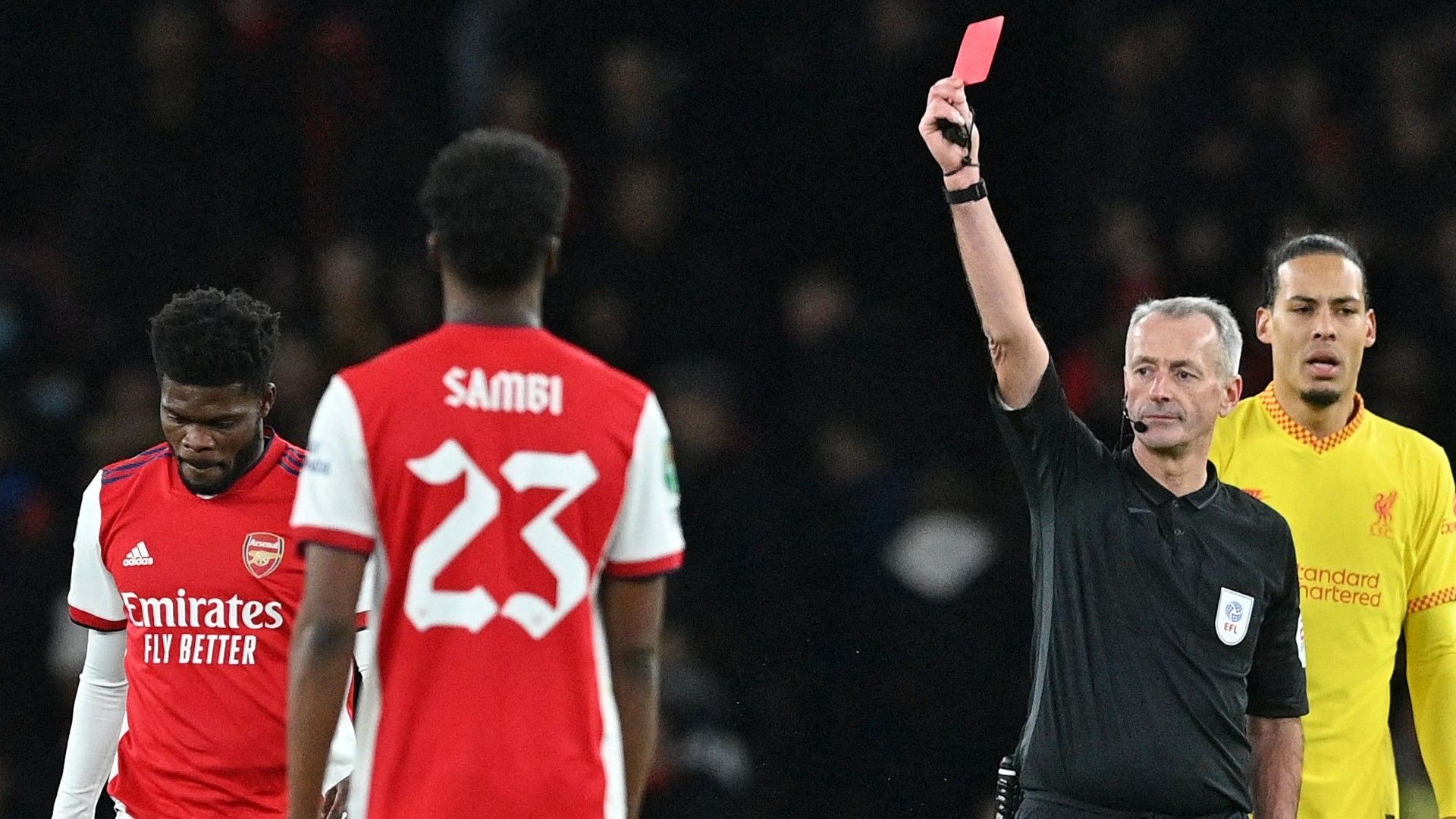 Thomas Partey Arsenal Liverpool Carabao Cup 2021-22