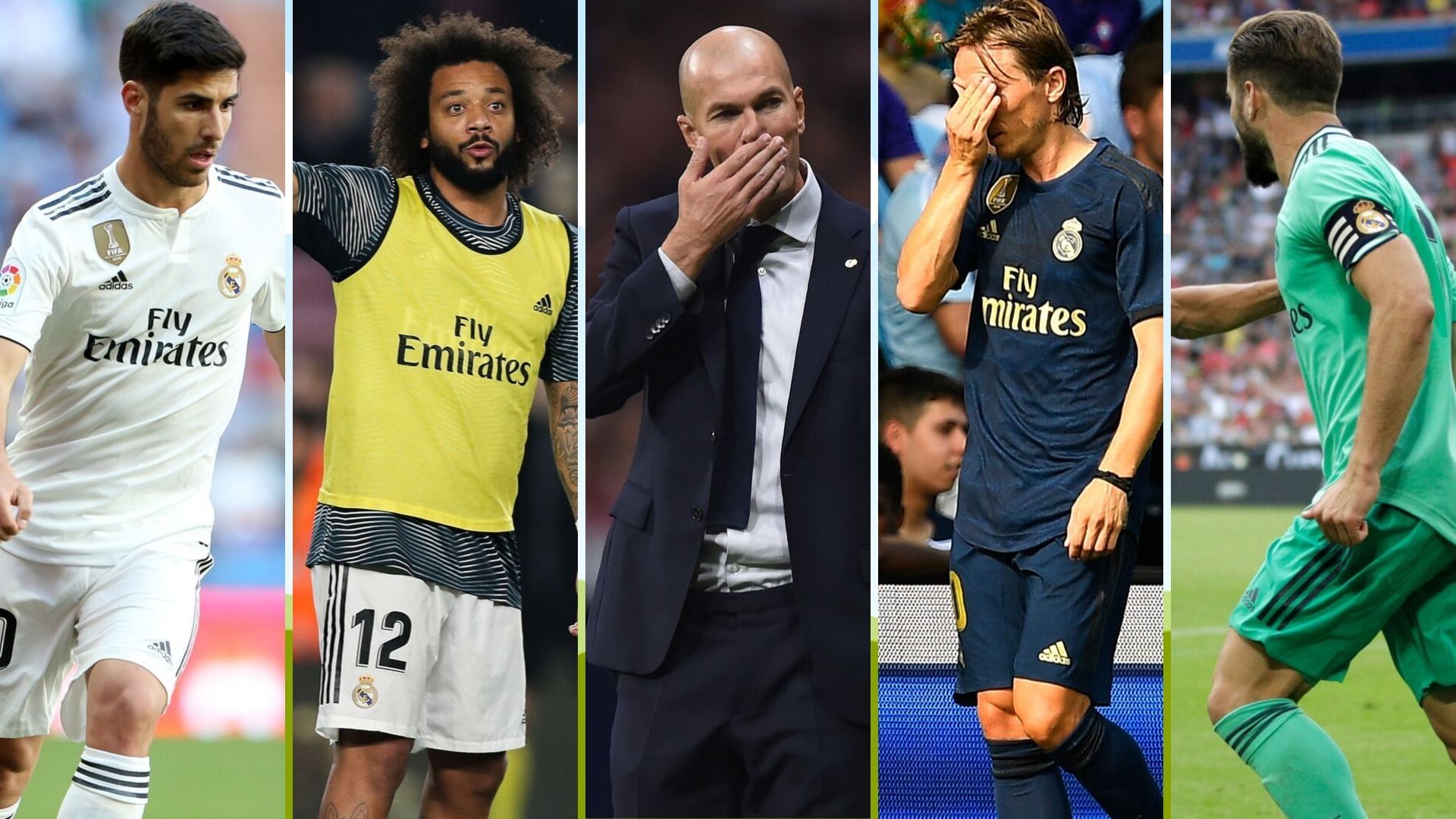 Asensio, Marcelo, Zidane, Modric y Nacho, Real Madrid