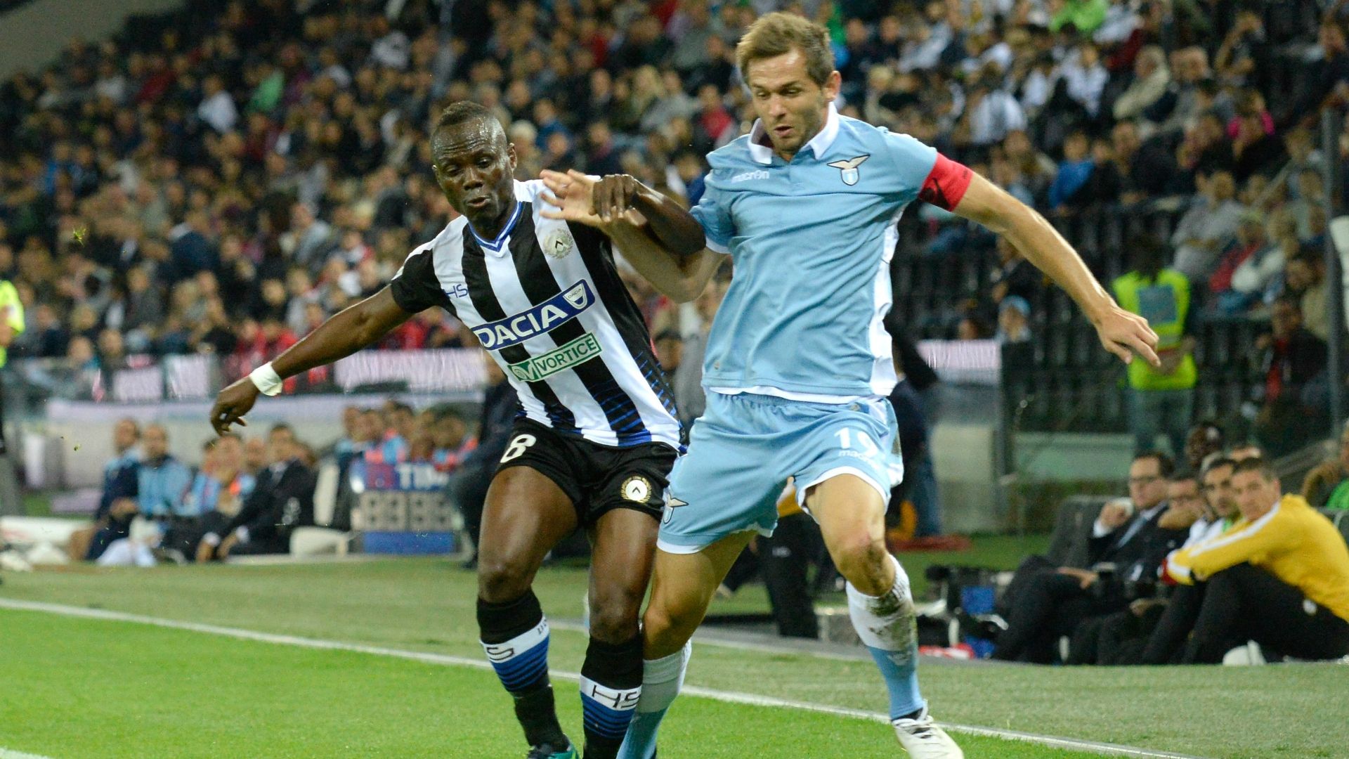 Emmanuel Agyemang Badu Senad Lulic Udinese Lazio Serie A