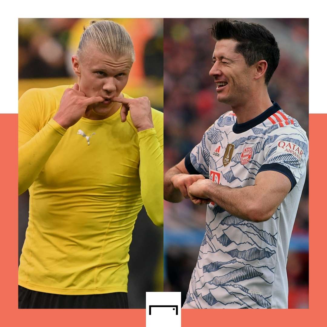 Erling Haaland Robert Lewandowski Dortmund Bayern Munich GOAL50 Head to Head GFX