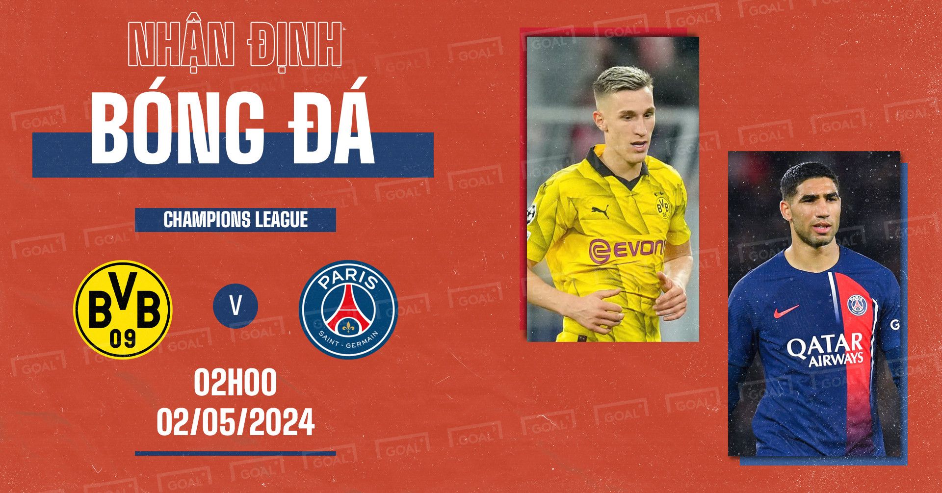 Borussia Dortmund vs PSG, Champions League 2023-24, GFX
