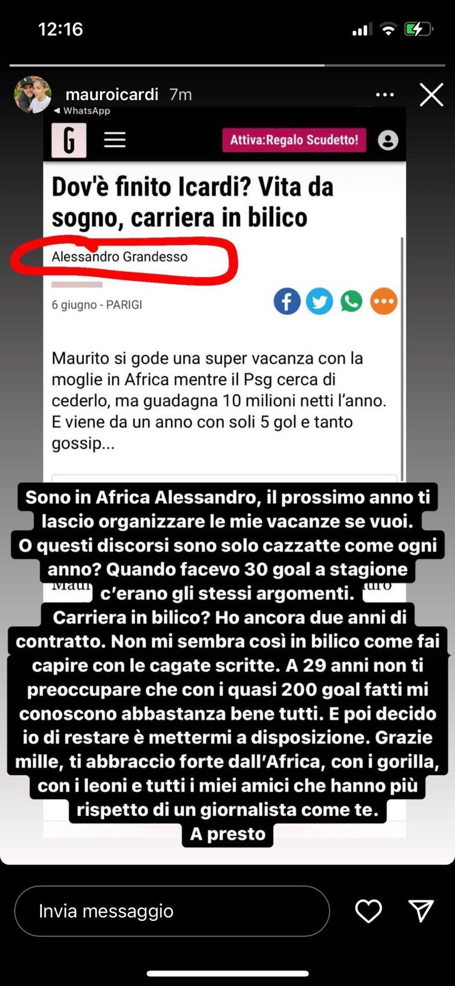 Mauro Icardi critics response