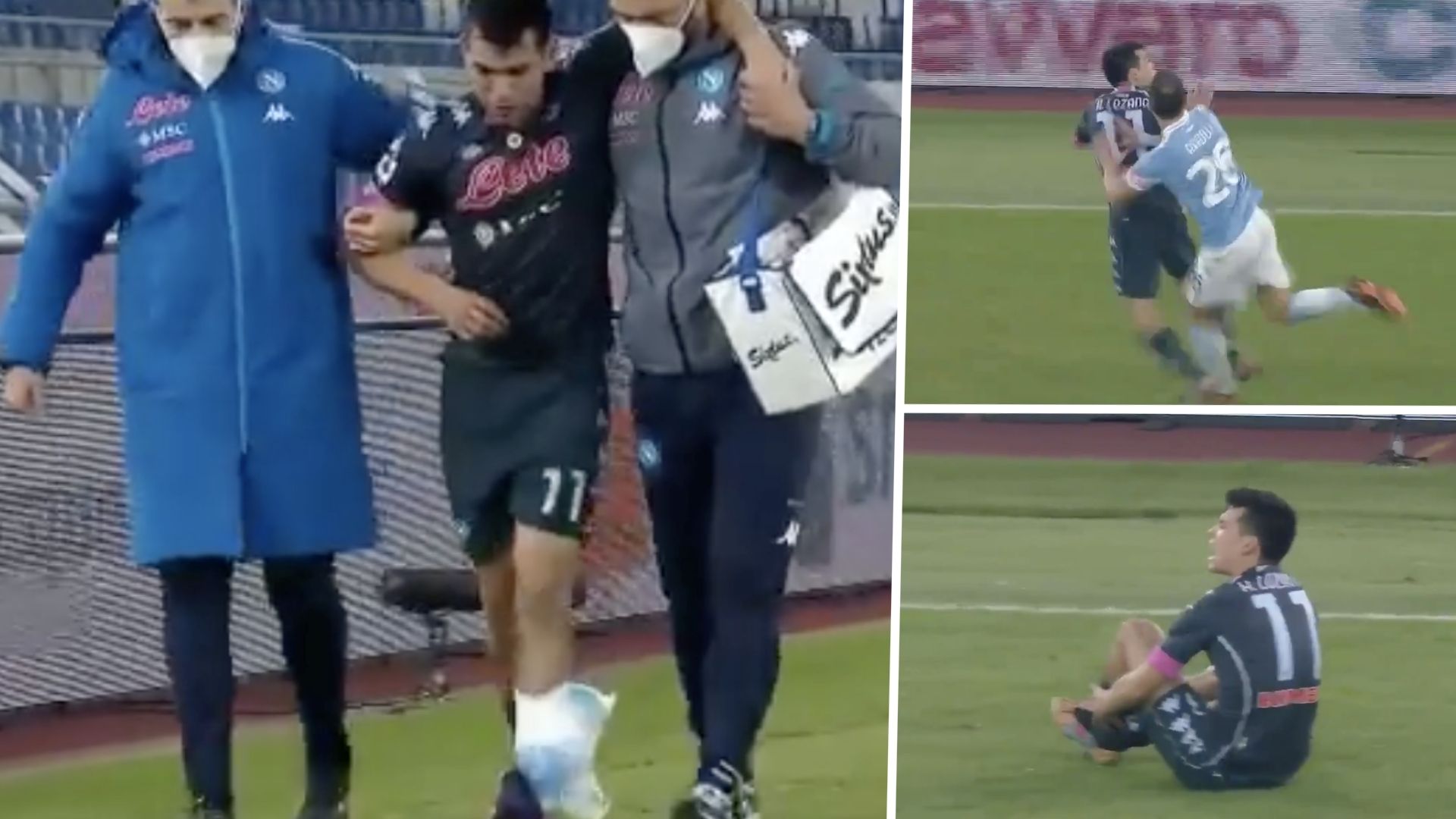Lozano lesión Napoli Lazio