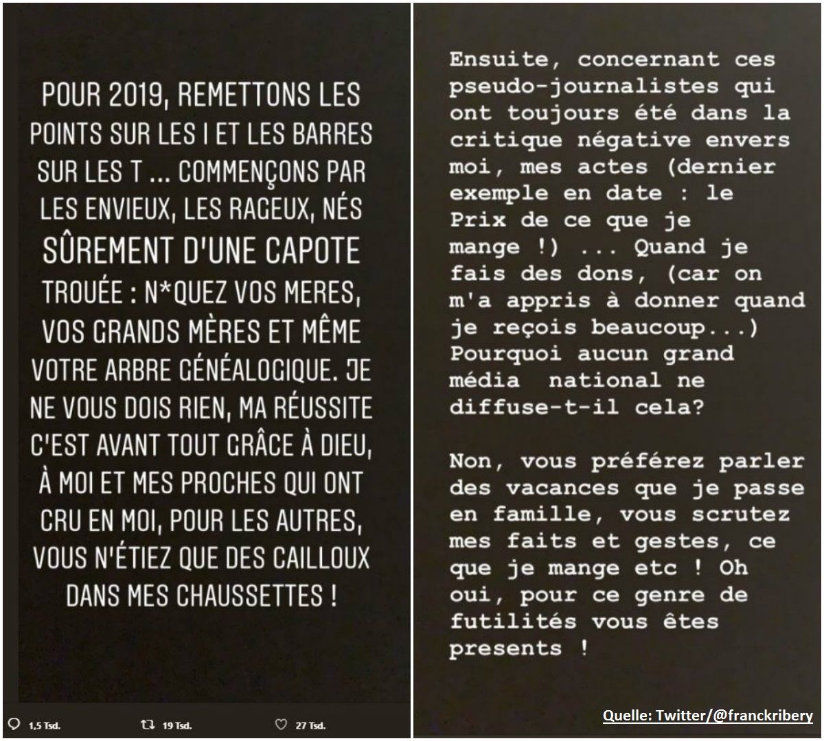 GFX Franck Ribery Twitter posts