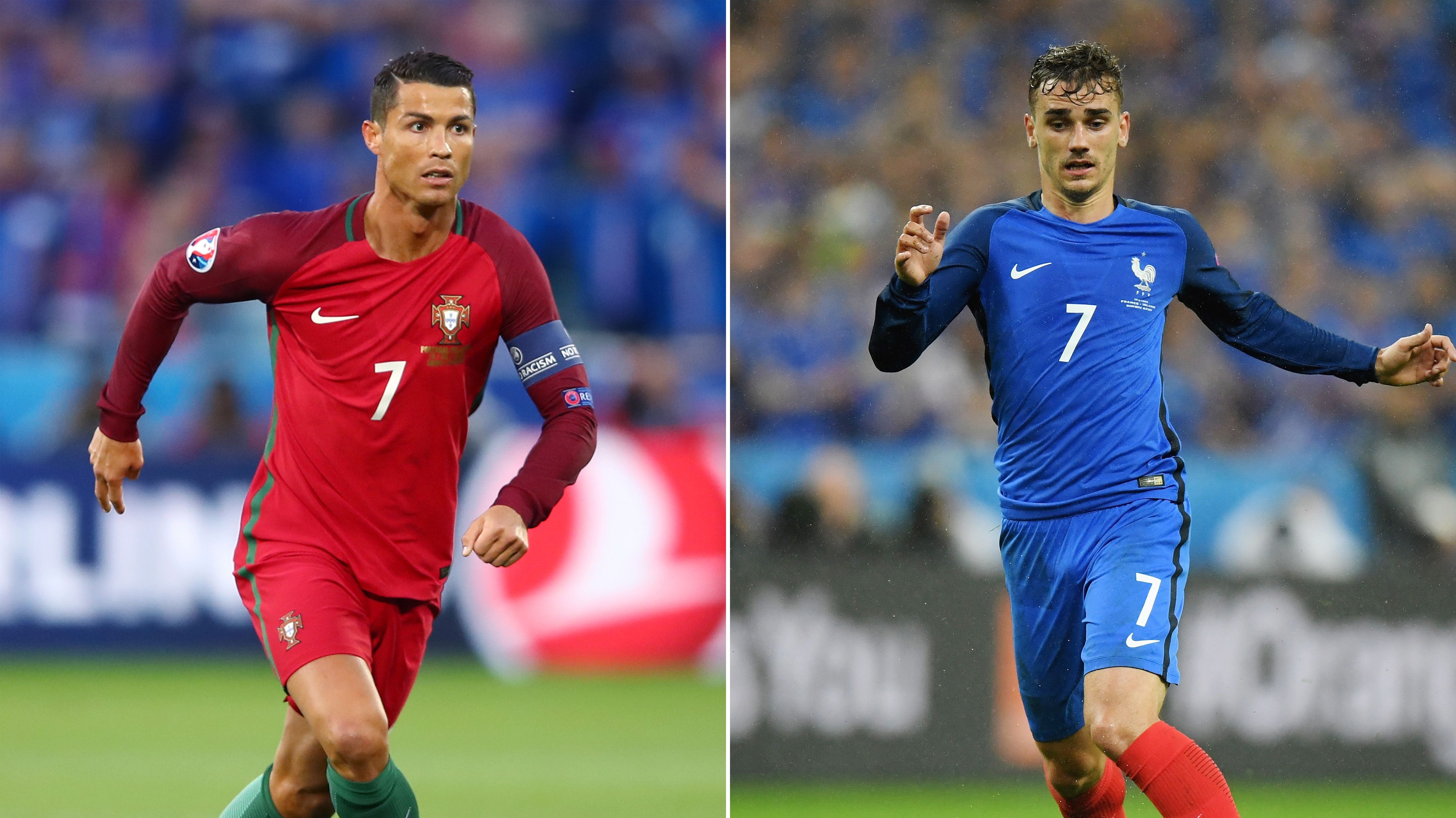 Cristiano Ronaldo Antoine Griezmann Portugal France Euro 2016