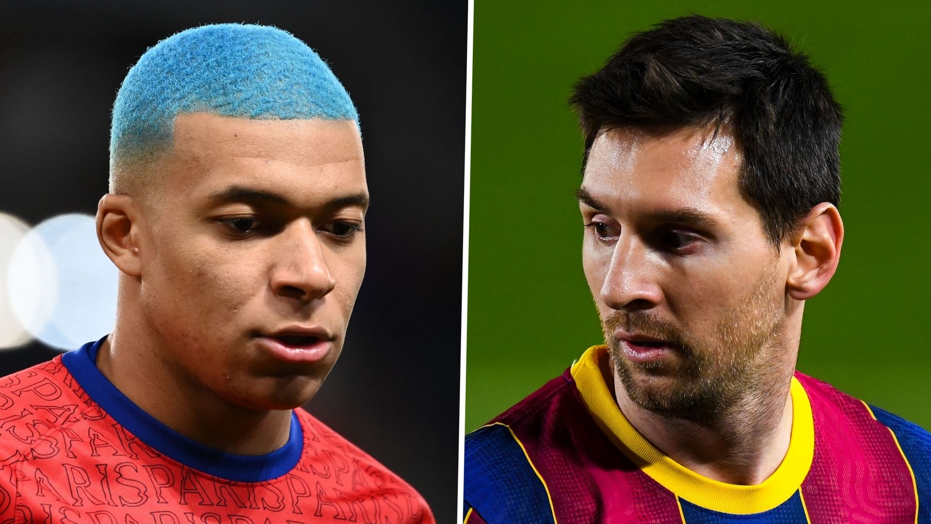 Kylian Mbappe Lionel Messi PSG Barcelona