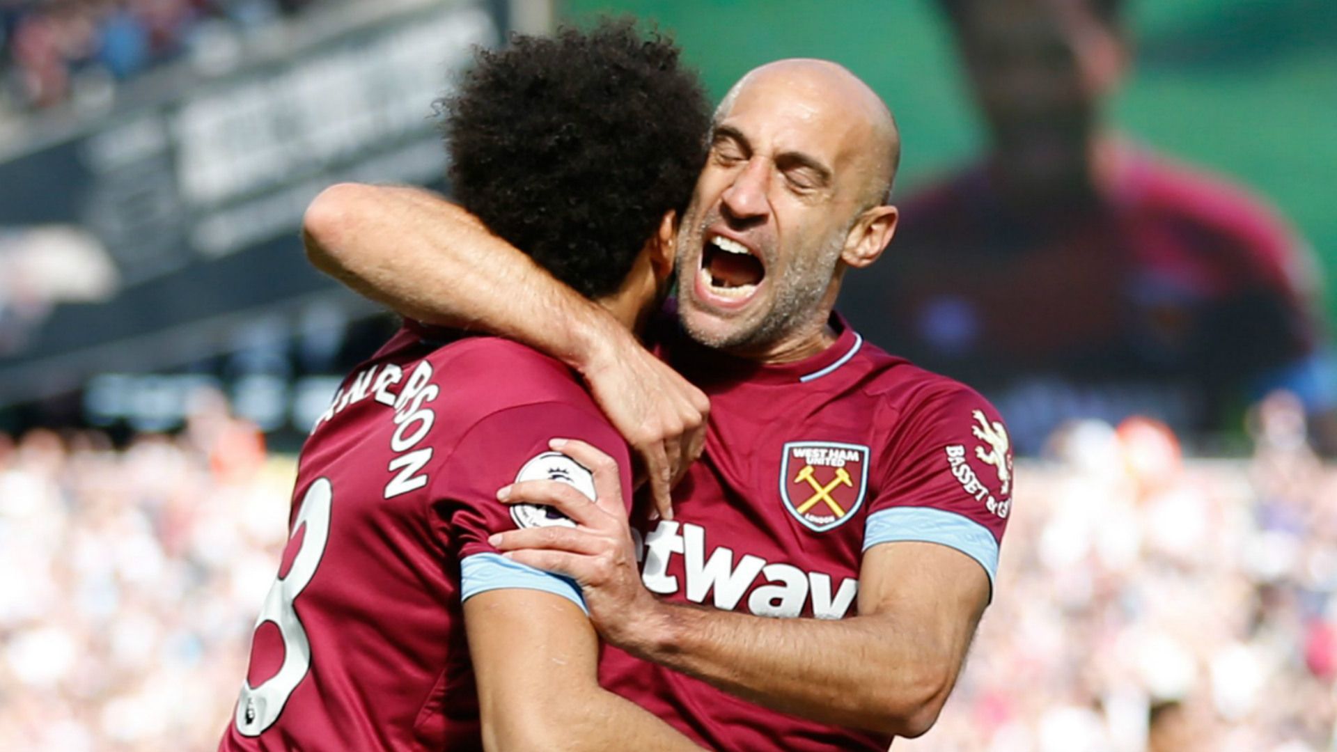 Felipe Anderson Pablo Zabaleta West Ham 2018-19