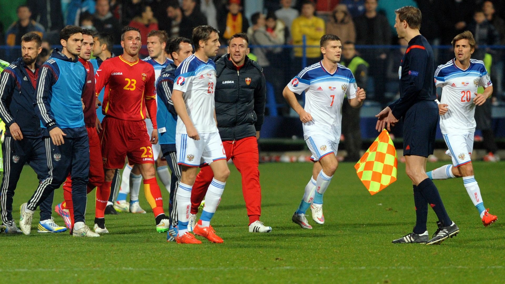 Montenegro-Russia players Euro 2016 qualifying