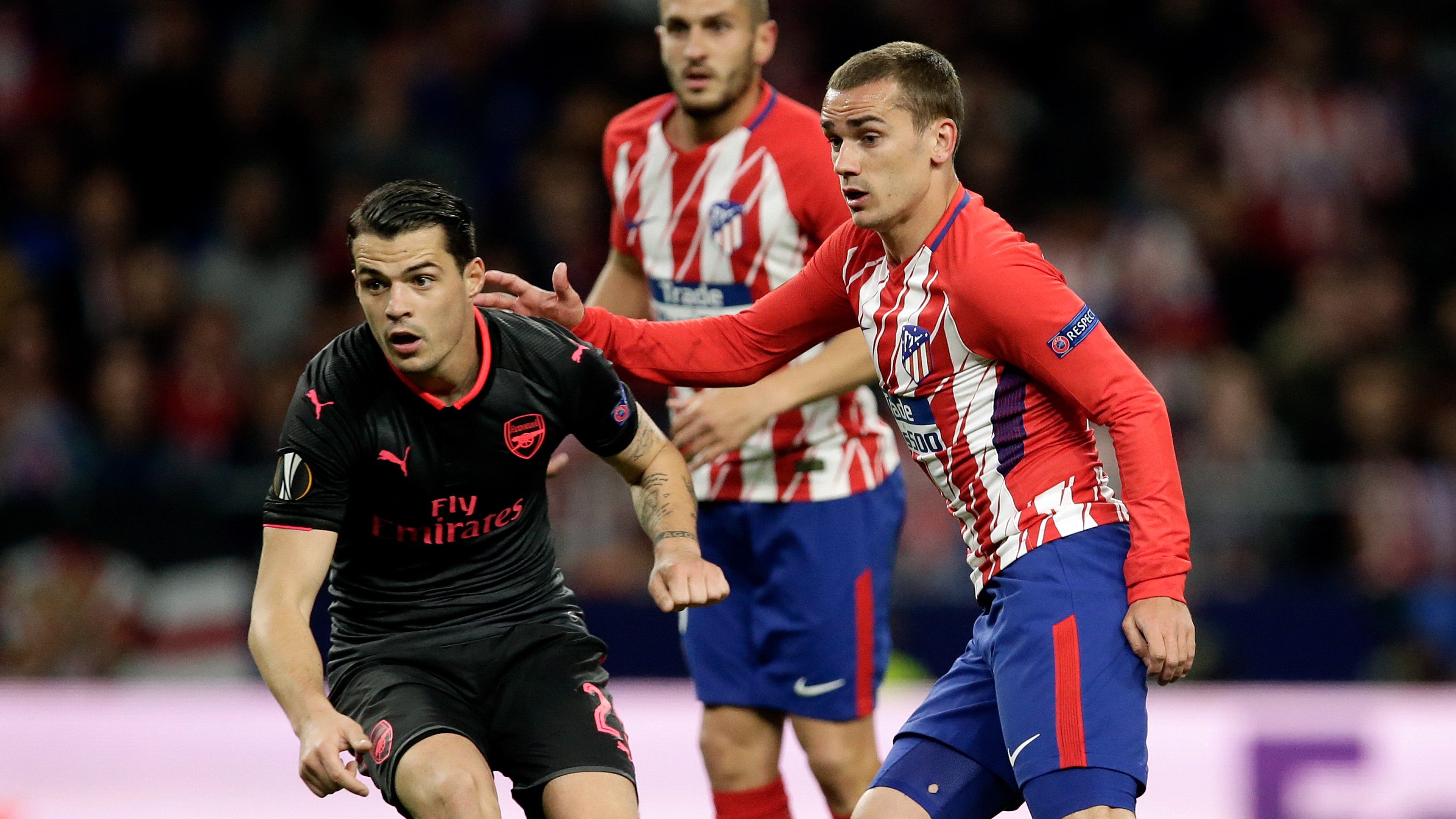 Antoine Griezmann Granit Xhaka Atletico Arsenal UEL 03052018