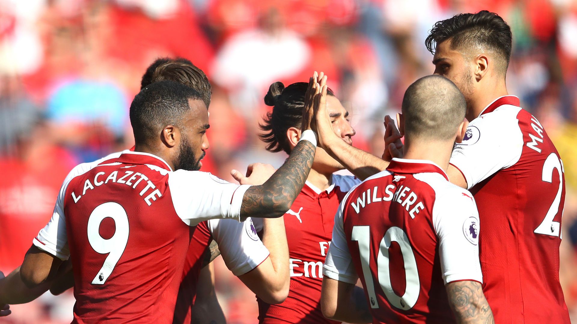 Arsenal celebrate v Burnley