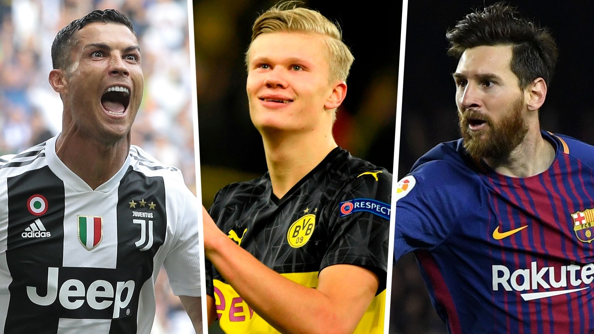 Haaland Ronaldo Messi split