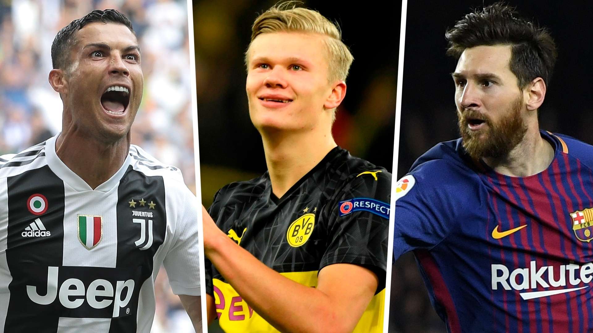 Haaland Ronaldo Messi split