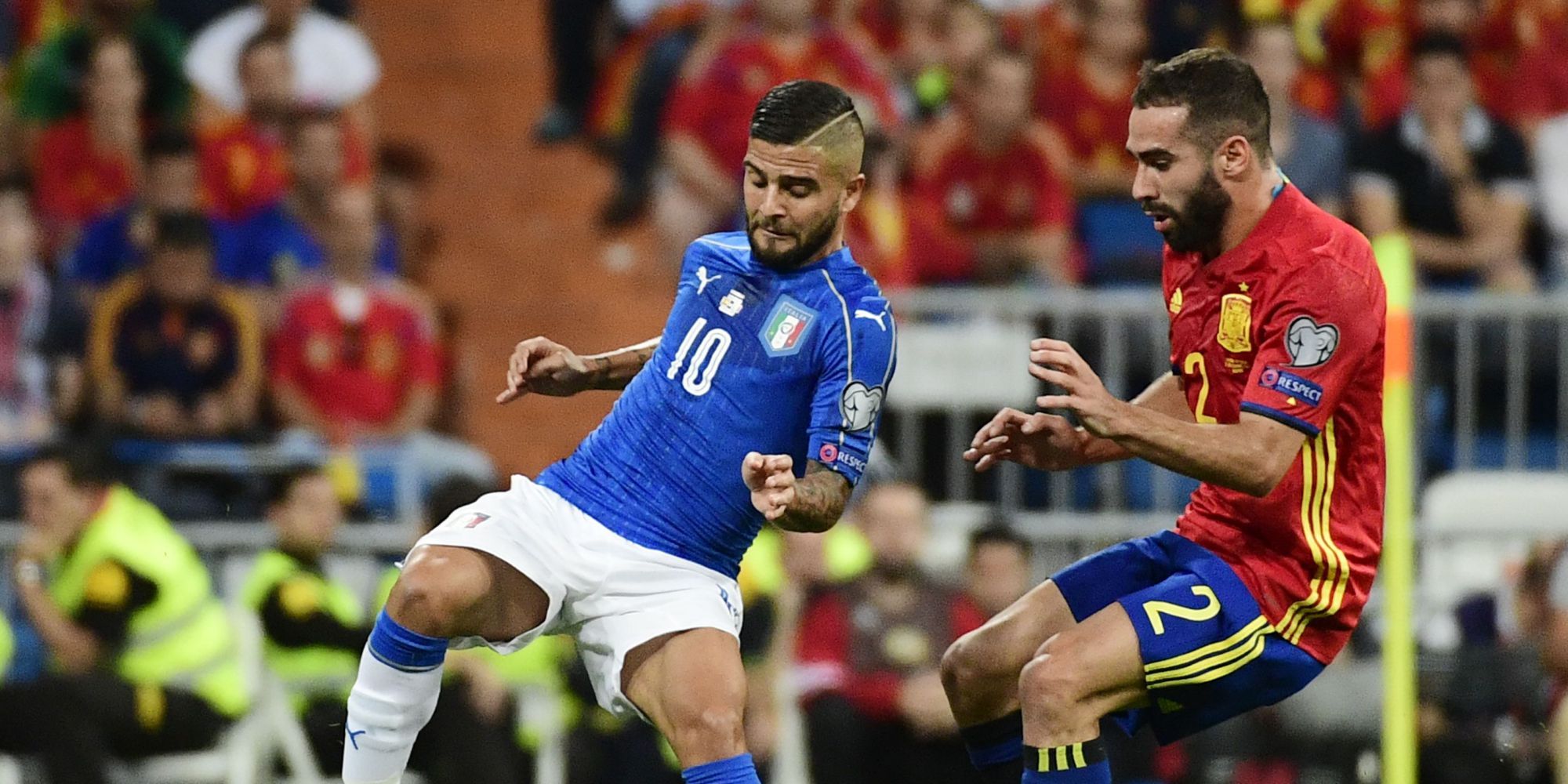 Lorenzo Insigne Dani Carvajal Spain Italy WC Qualifiers