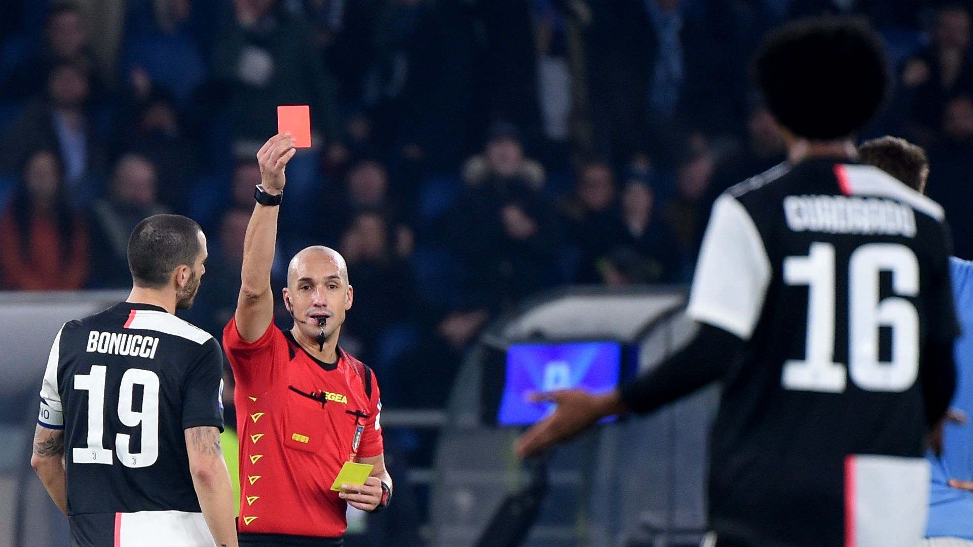Cuadrado red card Lazio Juventus