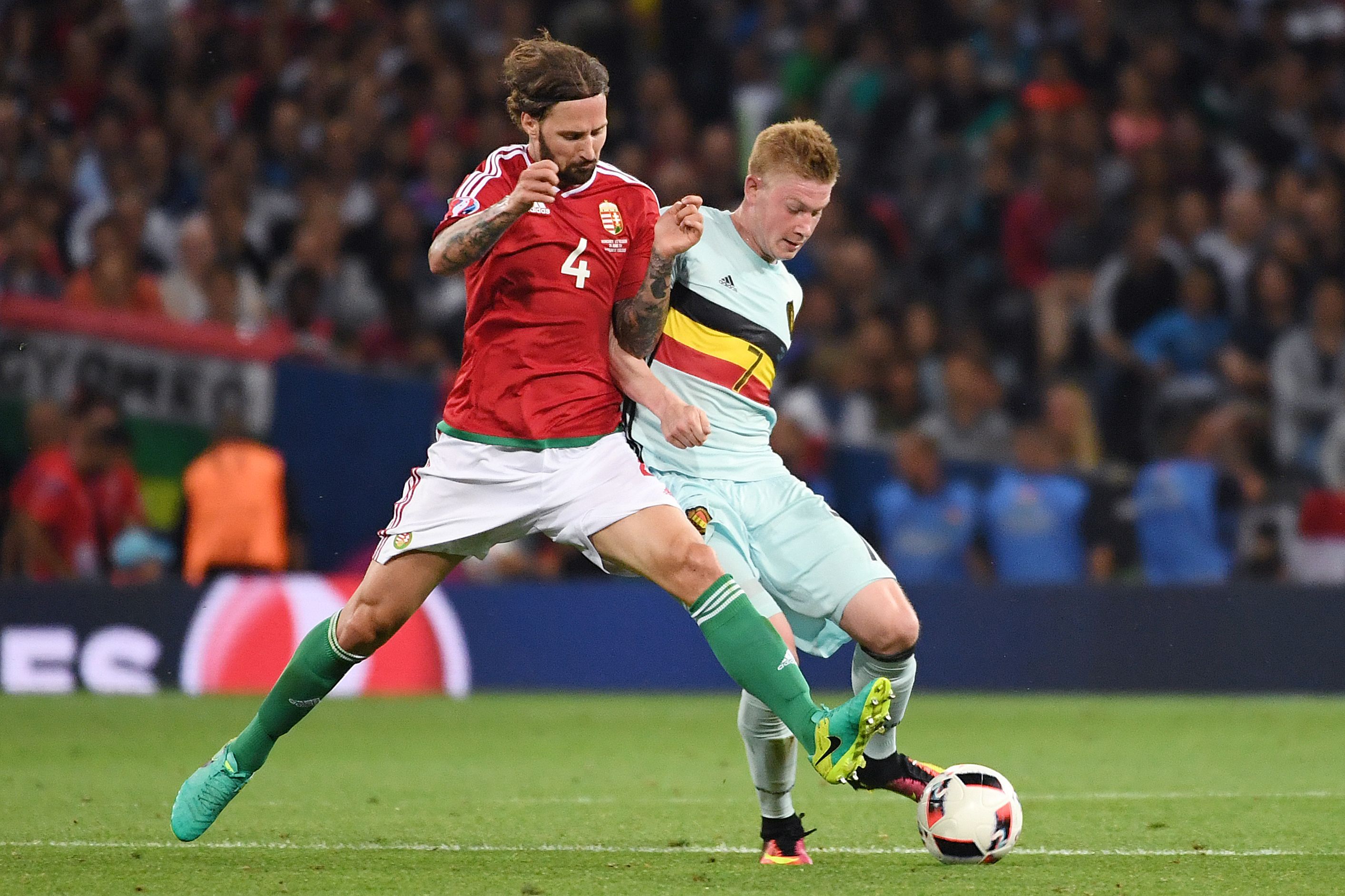 Kádár Tamás, Kevin De Bruyne Hungary vs Belgium