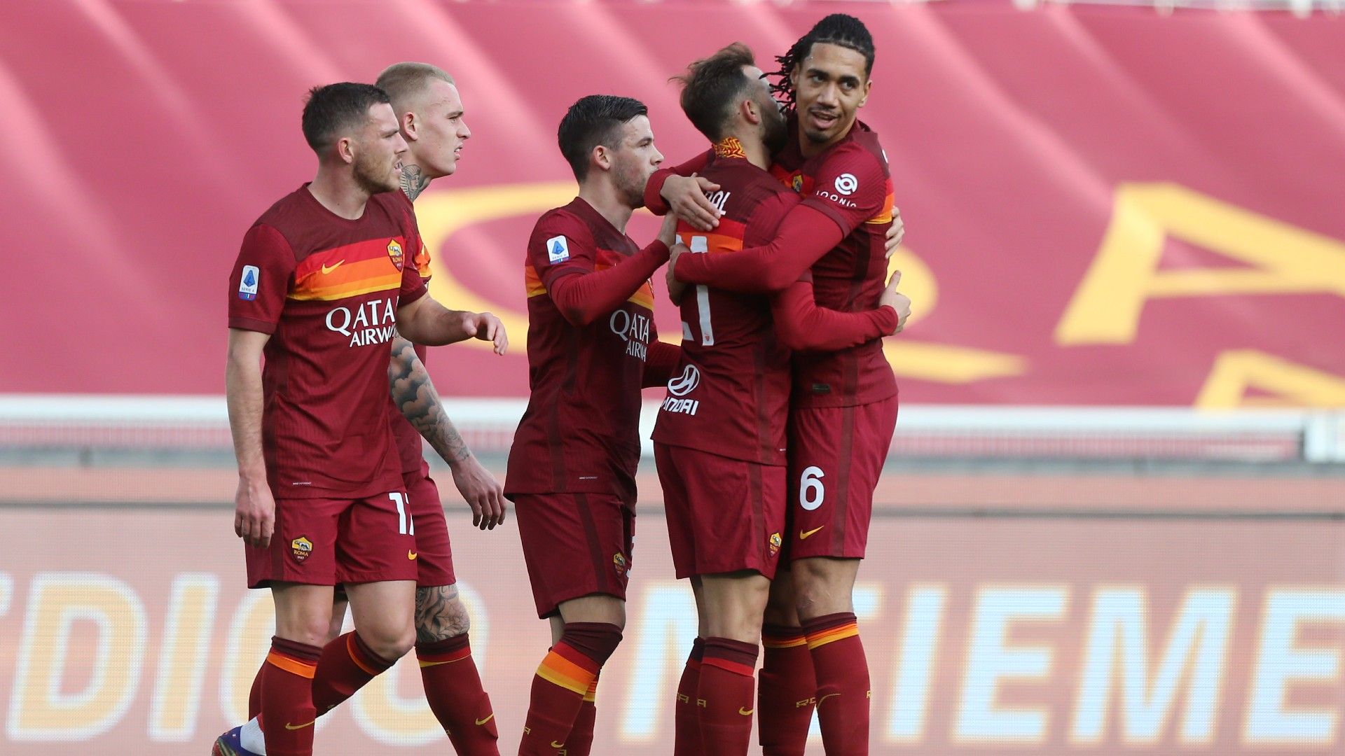 Roma celebrating Spezia