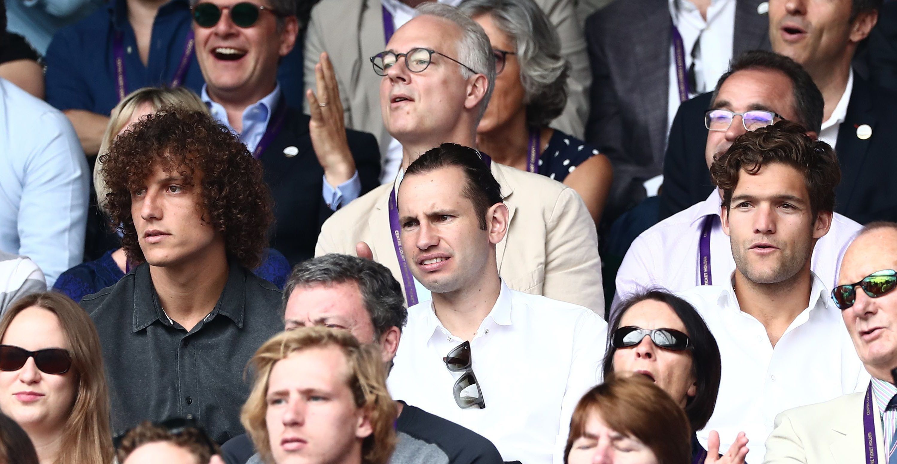 David Luiz Marcos Alonso at the Wimbledon 2019