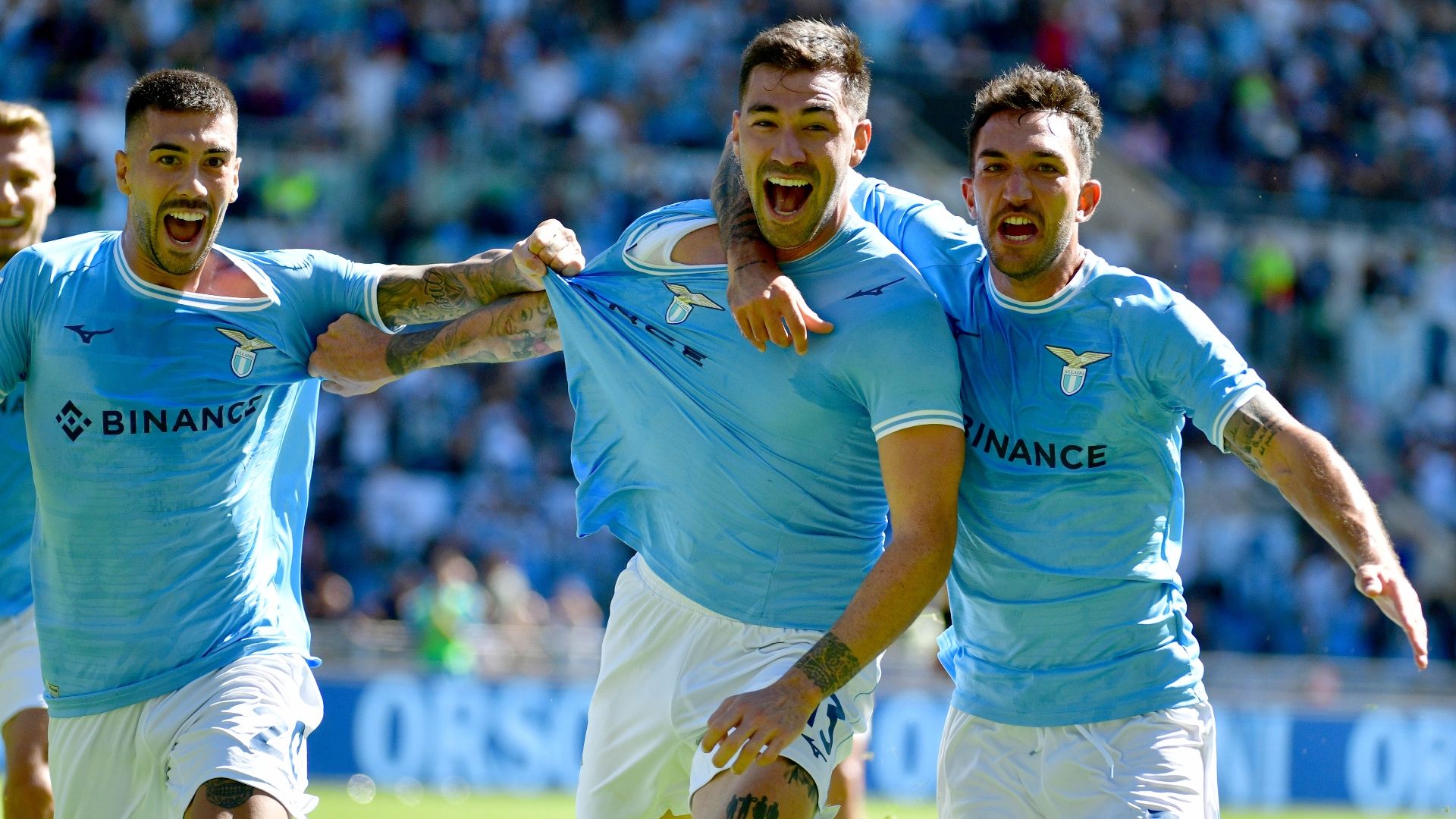 Lazio celebrating Serie A Spezia