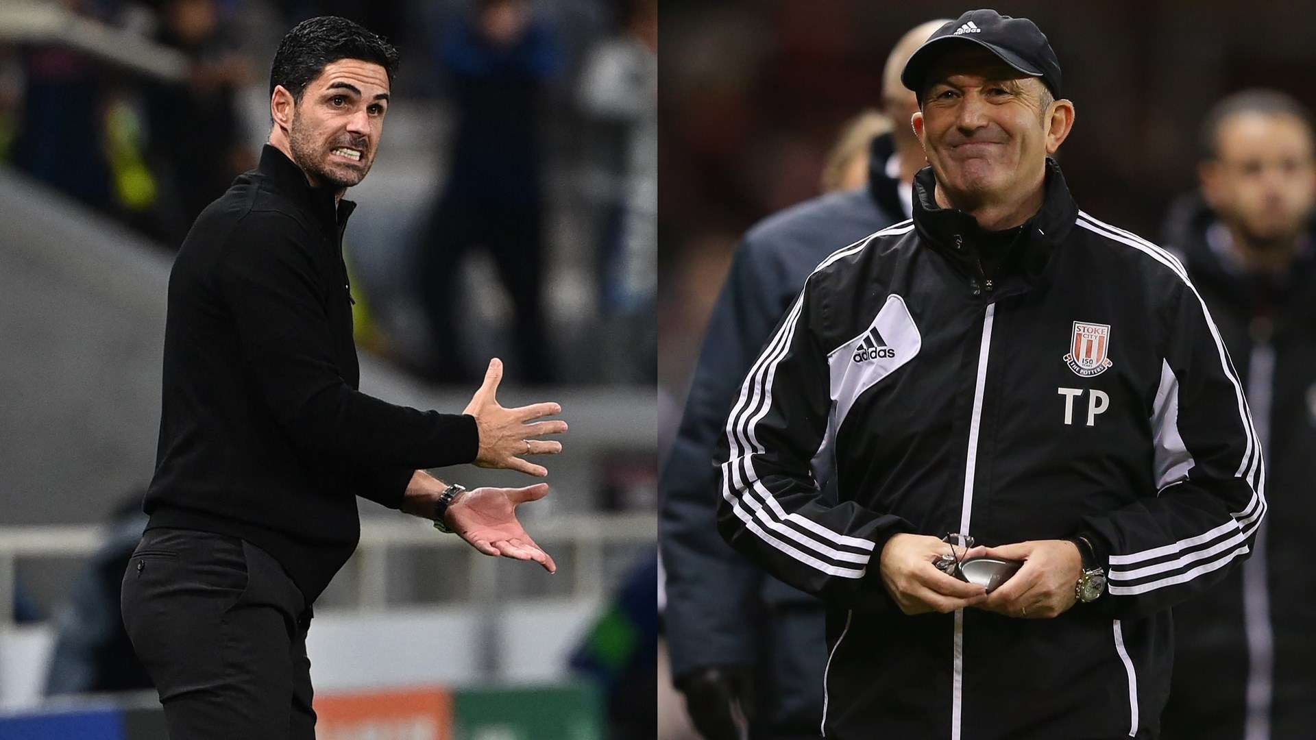 Arteta Pulis Arsenal Stoke