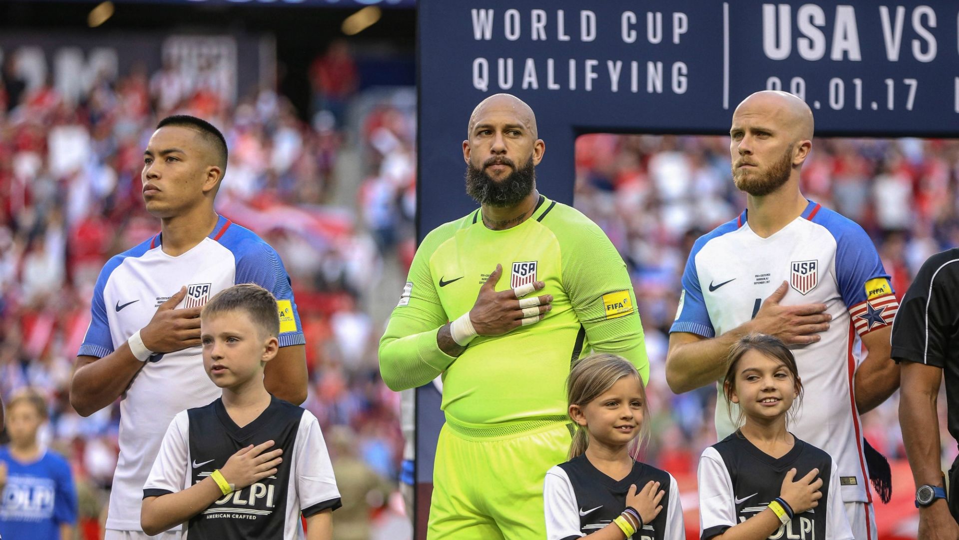 Bobby Wood Tim Howard Michael Bradley USA