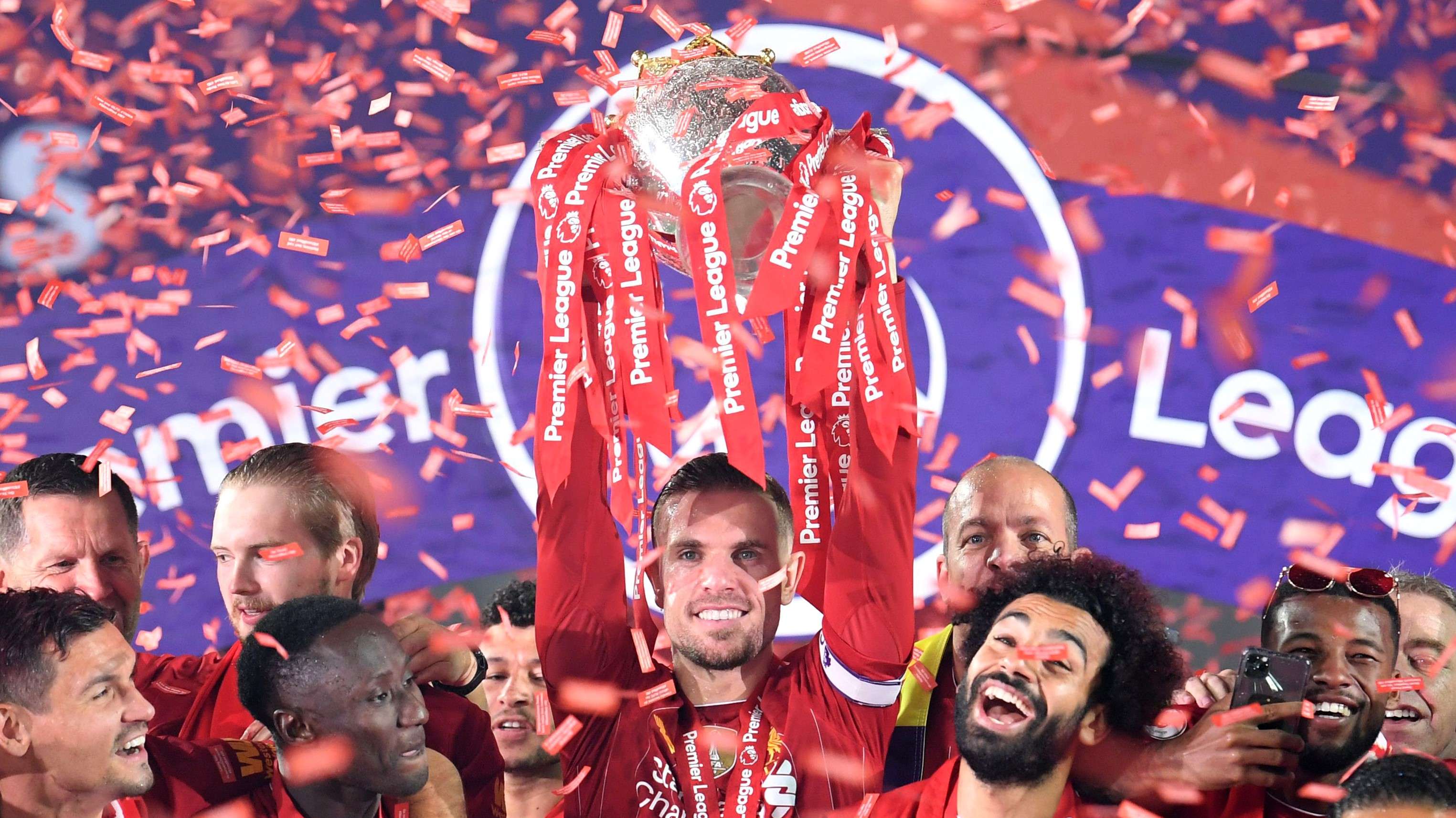 Liverpool celebrate winning Premier League