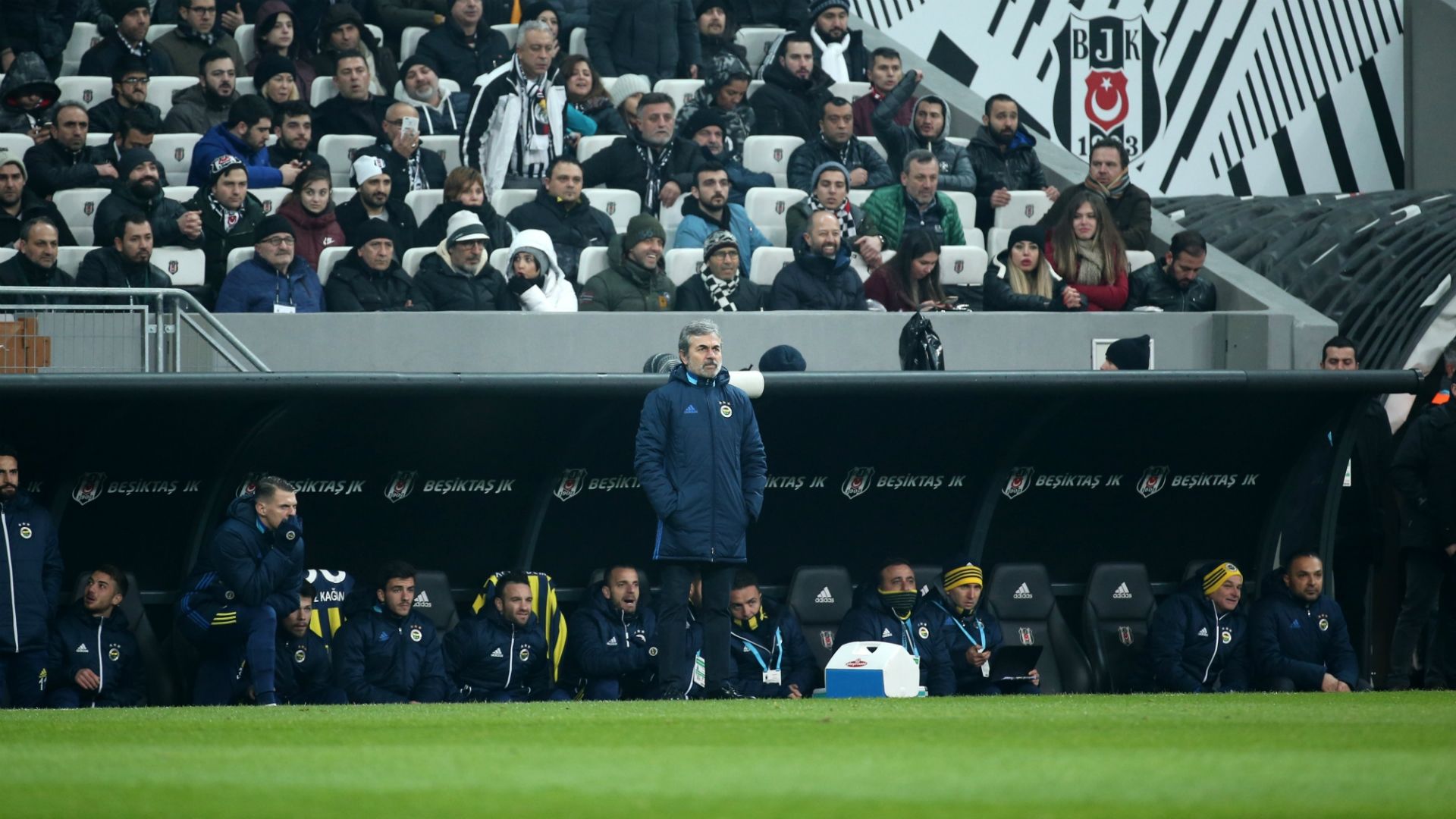 Fenerbahce coach Aykut Kocaman at Besiktas Vodafone Park 02252018