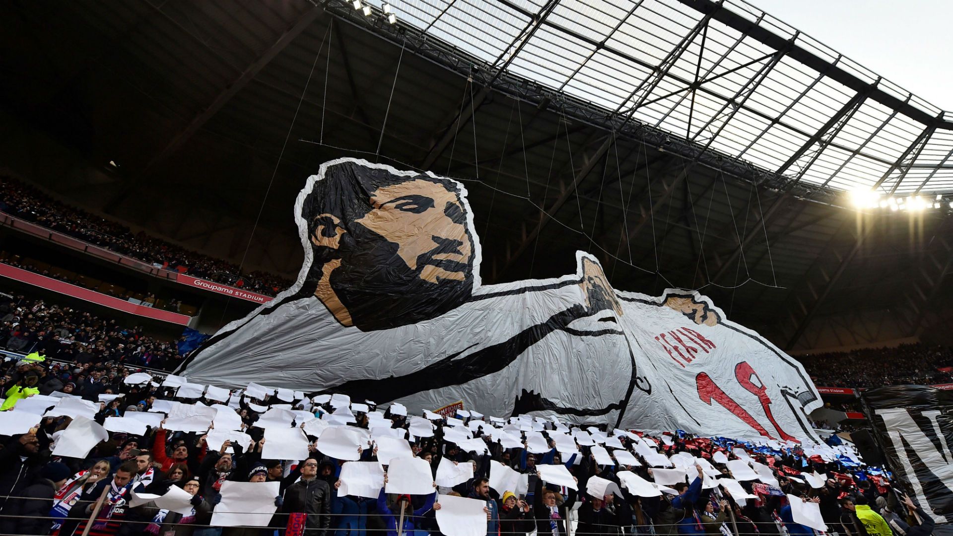 Nabil Fekir tifo Lyon Saint-Etienne Ligue 1 25022018