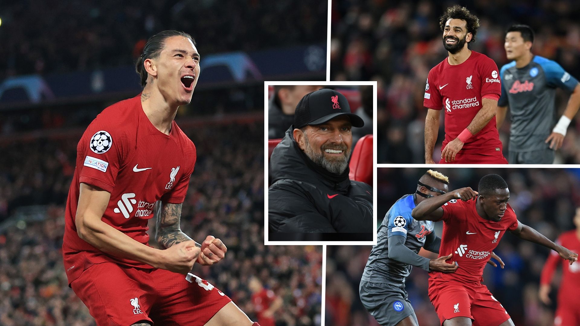 Darwin Nunez Salah Konate Klopp Liverpool Napoli GFX