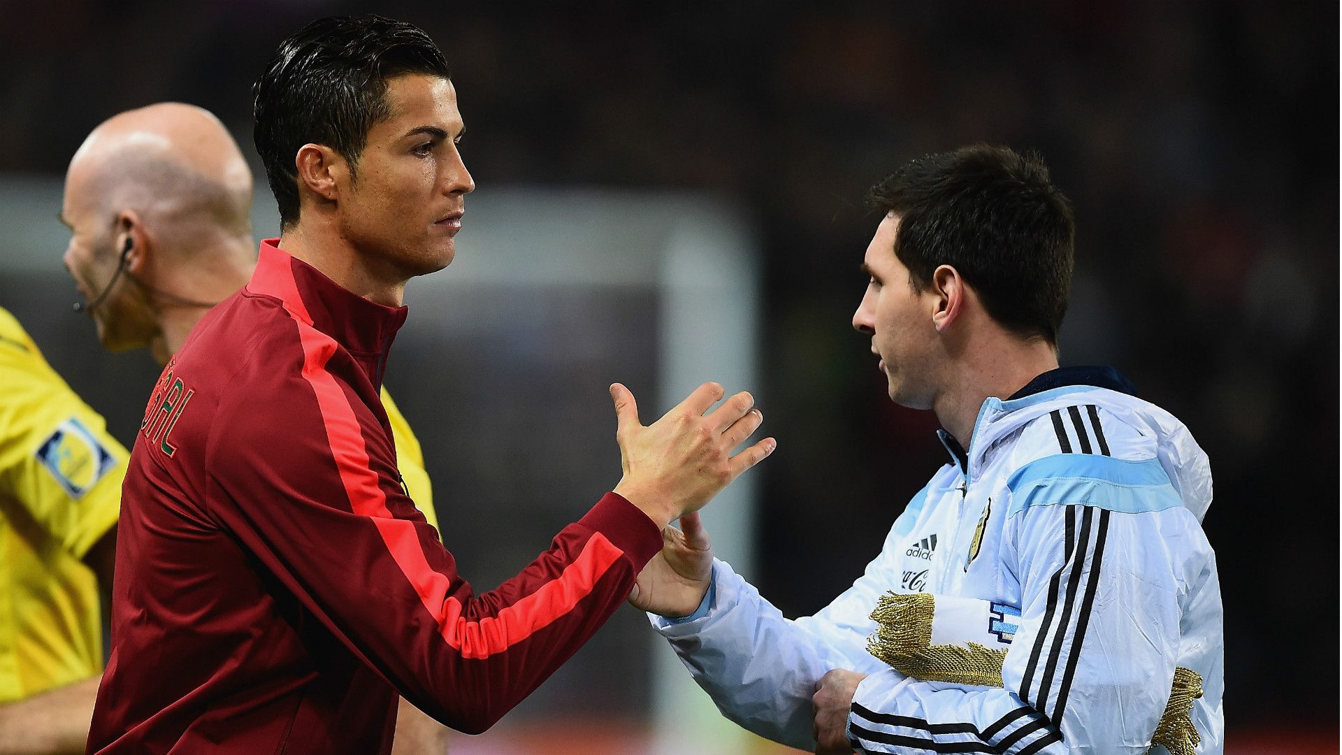 Crisitiano Ronaldo Lionel Messi Argentina Portugal Friendly Match Old Trafford 18112014