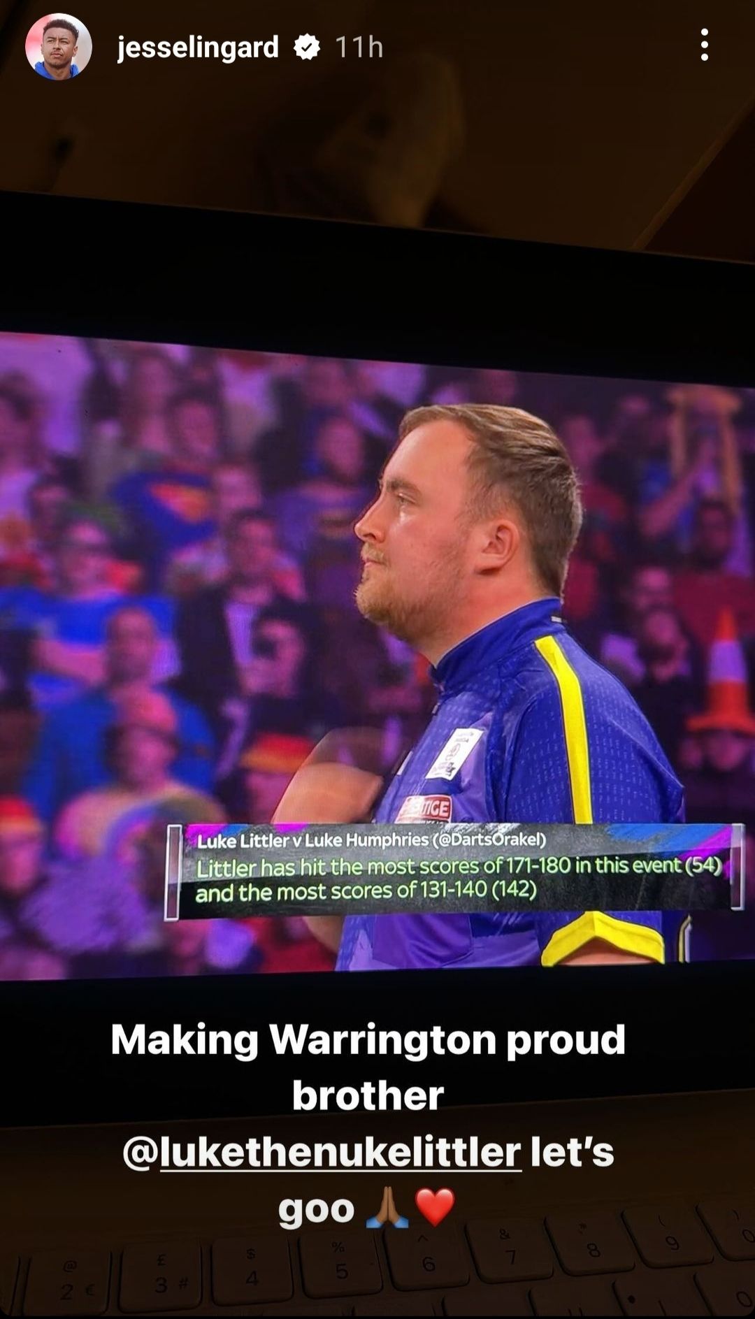 Jesse Lingard Luke Littler World Dart Championship