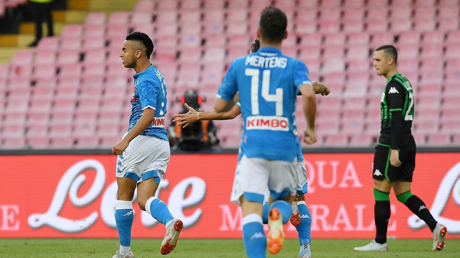 Adam Ounas Dries Mertens Napoli Sassuolo Serie A