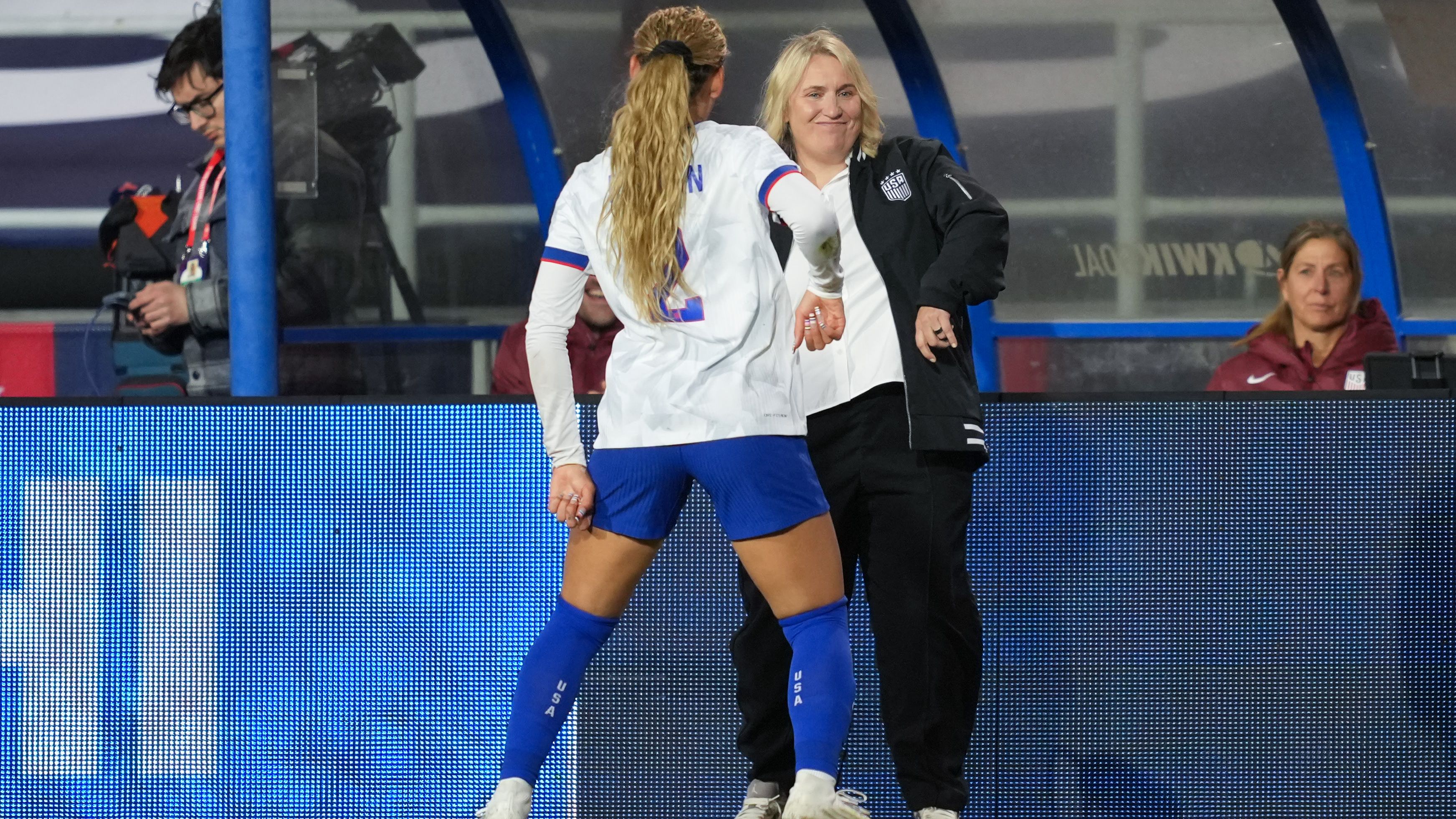 Trinity Rodman and Emma Hayes, USWNT