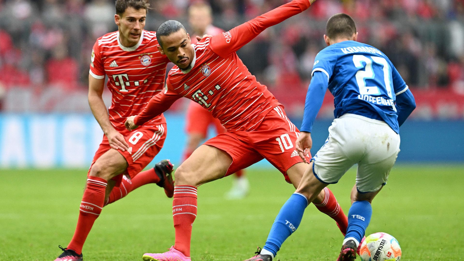 LEON GORETZKA LEROY SANE BAYERN MÜNCHEN BUNDESLIGA 15042023