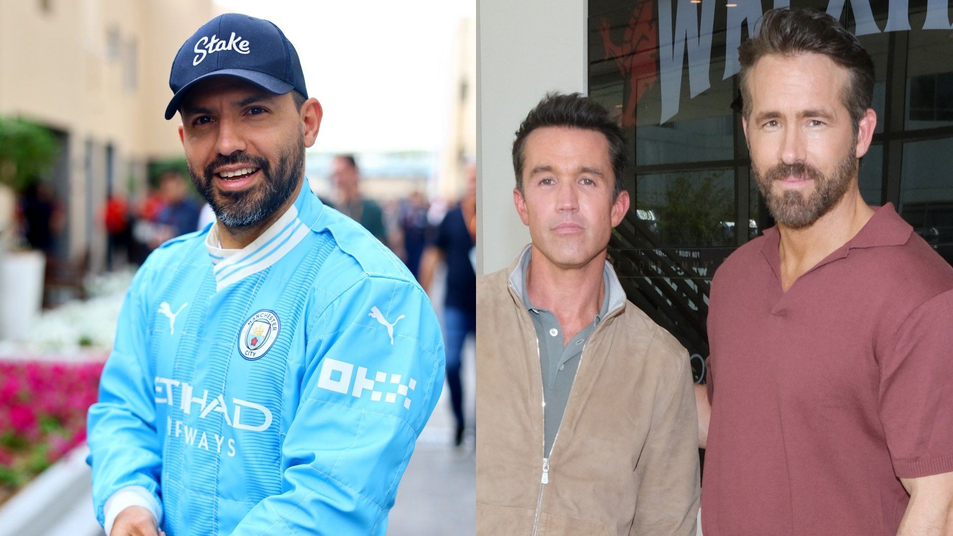 Sergio Aguero and Rob McElhenney and Ryan Reynolds