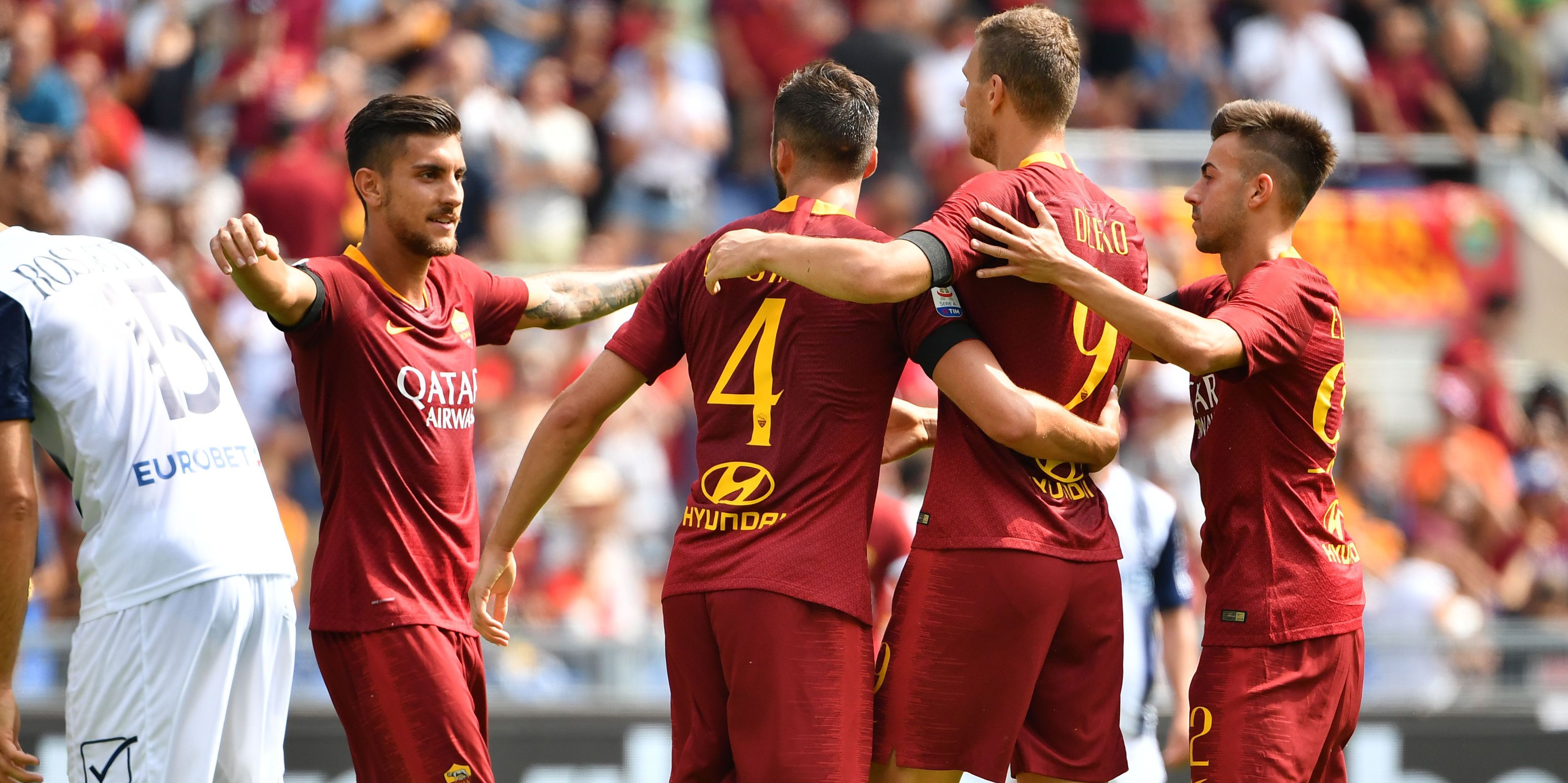 Roma celebrating Chievo