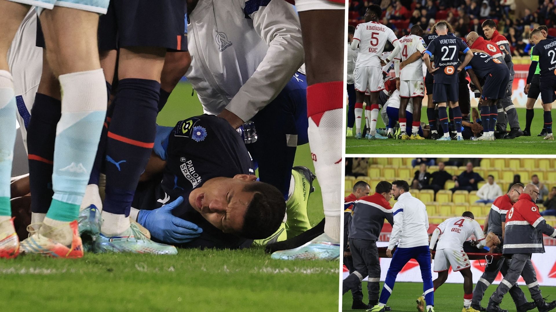 Amine Harit injury Monaco Marseille 13112022