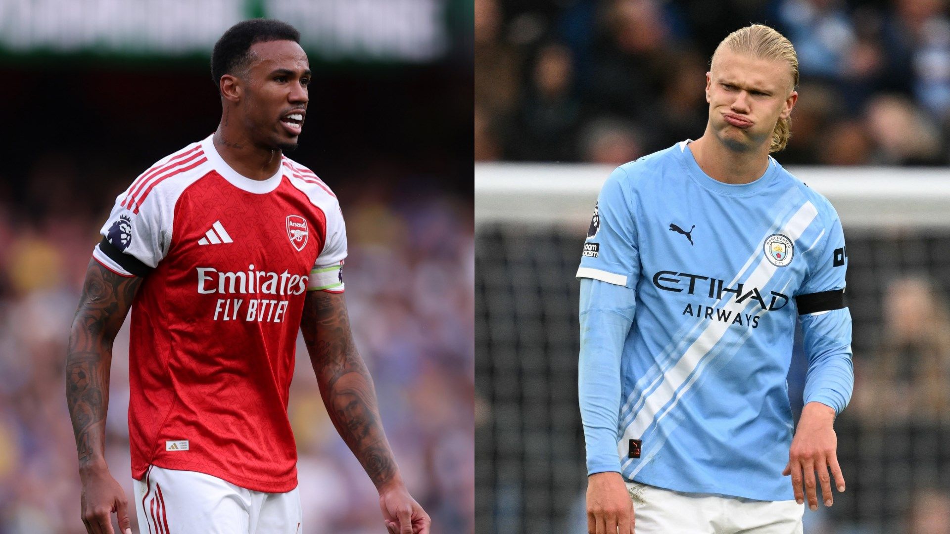 Gabriel Magalahaes Erling Haaland Arsenal Man City