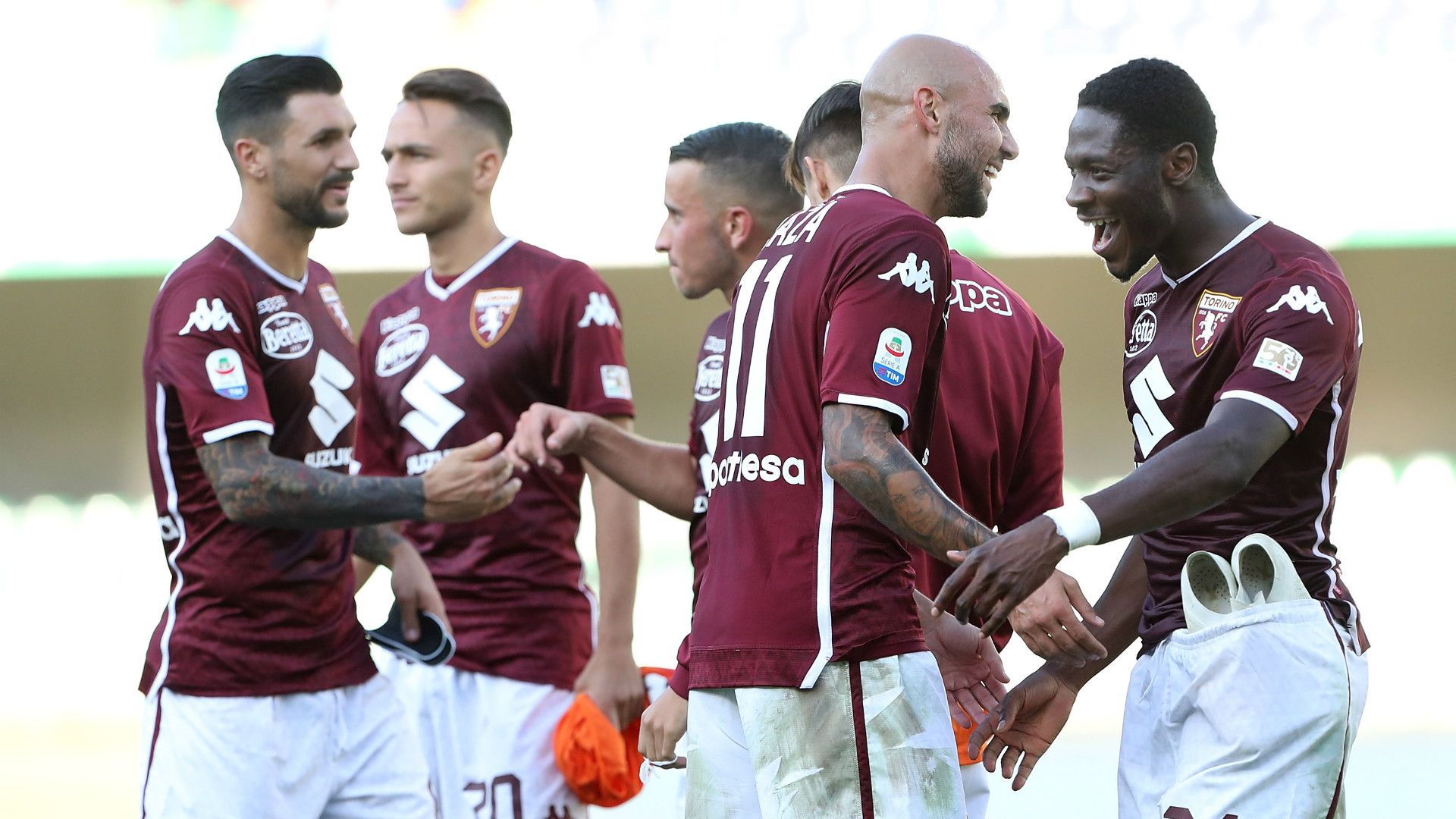 Torino celebrating Chievo Serie A