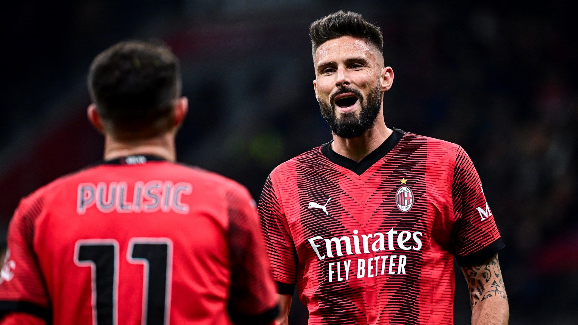 Christian Pulisic Olivier Giroud AC Milan 2023-24