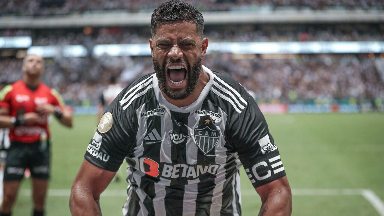Hulk comemora gol diante do Cruzeiro, pelo Atlético-MG, 2024