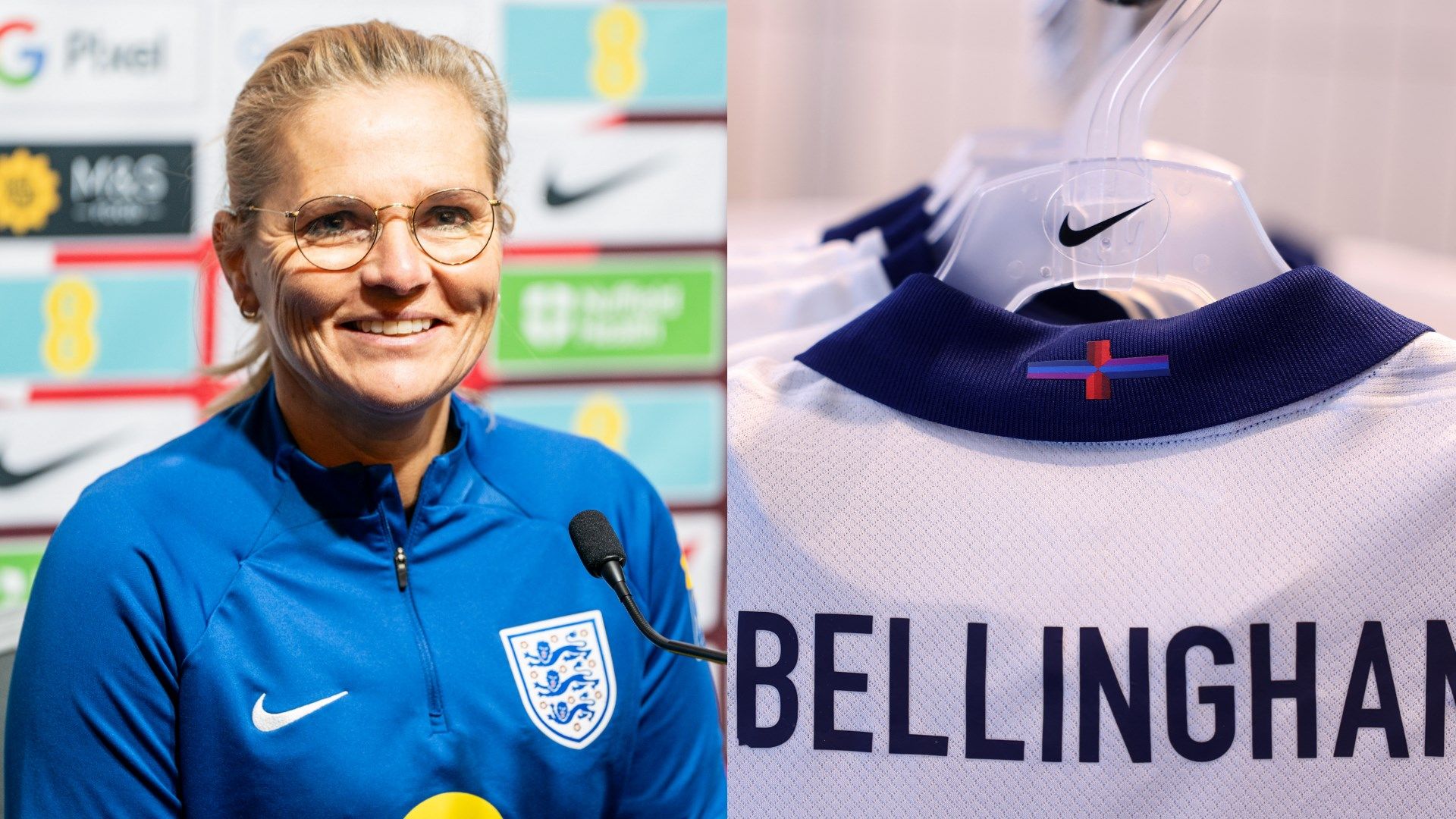 Sarina Wiegman England kit split