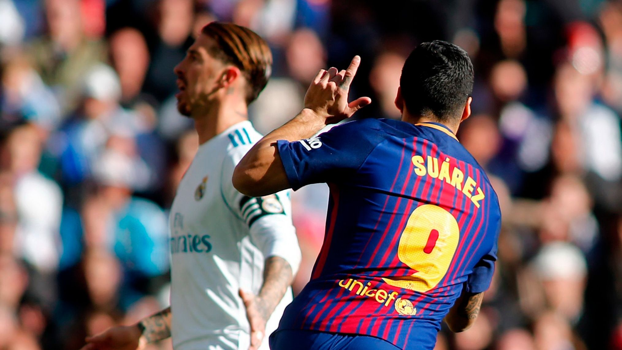 Luis Suarez Sergio Ramos Real Madrid Barcelona La Liga