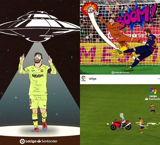 라리가가 SNS를 통해 제공하는 재치있는 이미지와 영상. 사진=라리가 인스타그램 캡처