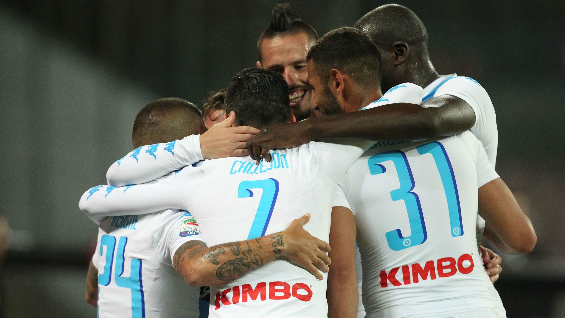 Napoli celebrating Serie A