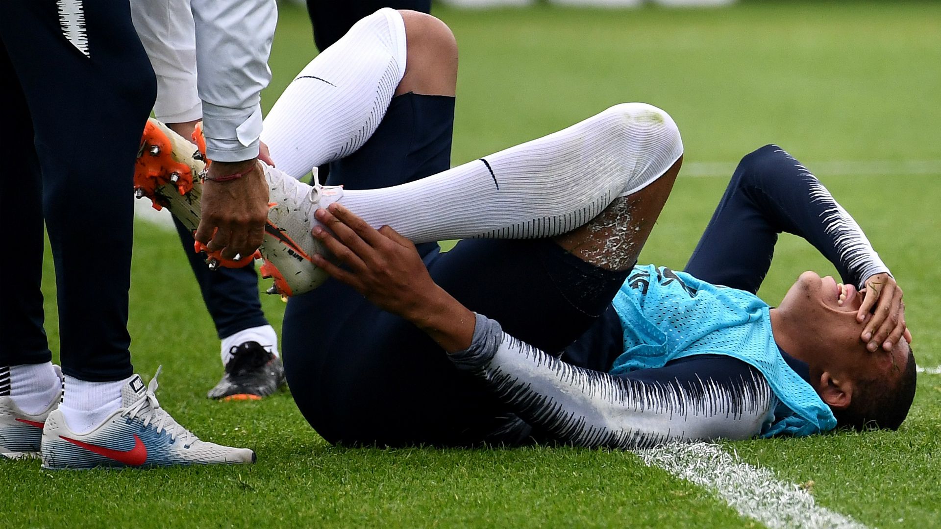 Kylian Mbappe France training injury