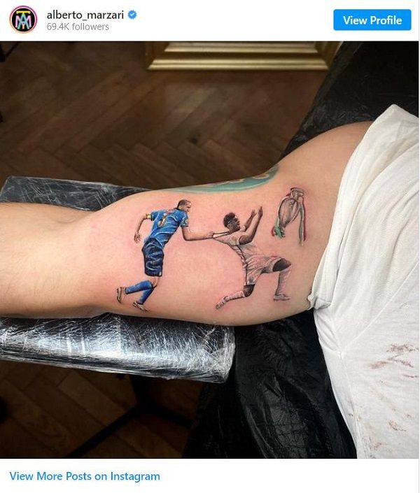 CHIELLINI’S TUG ON SAKA BECOMES A TATTOO