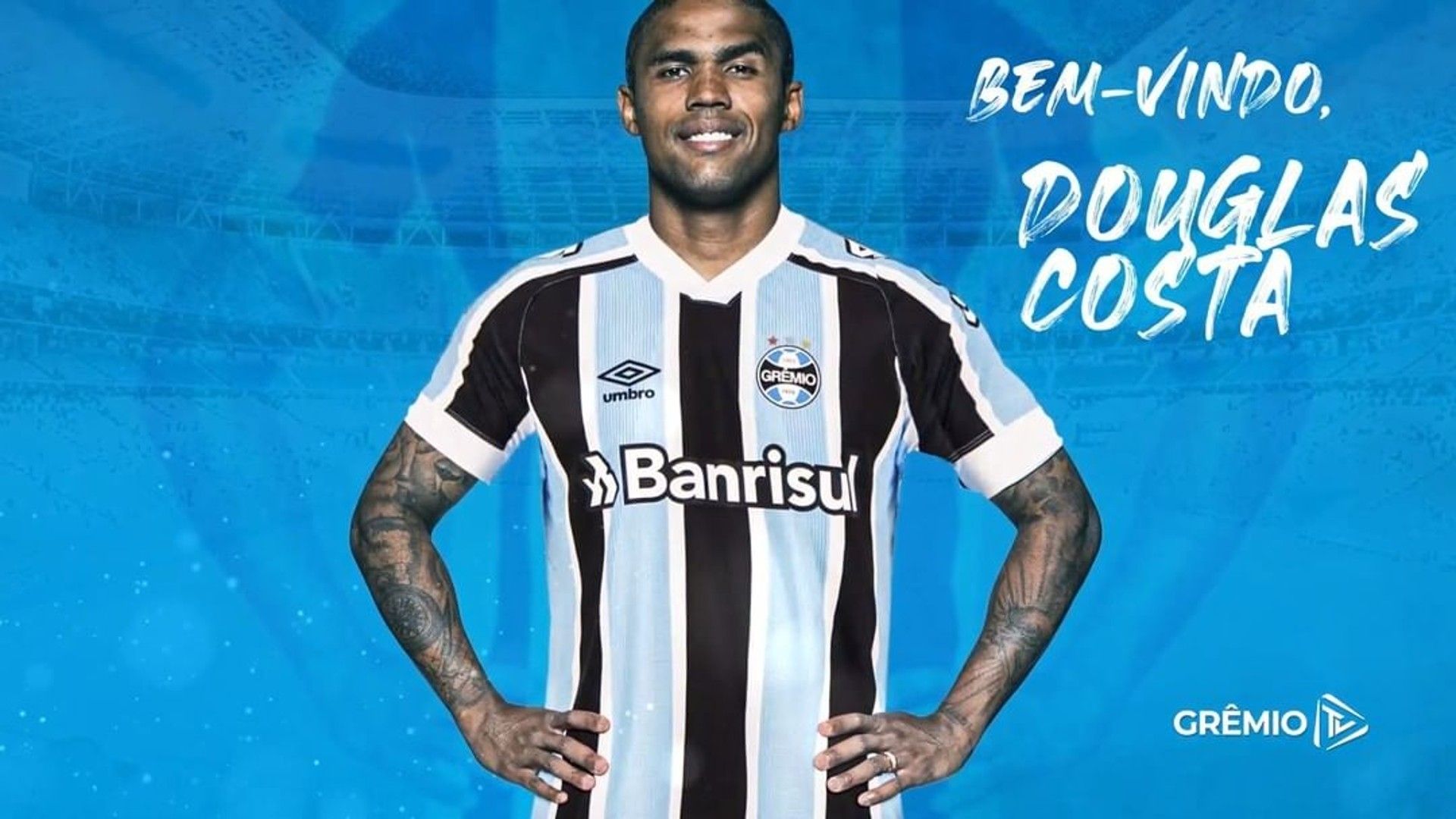 Arte Douglas Costa anunciado pelo Grêmio 21052021