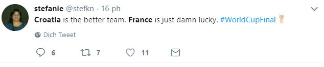 Reaction France Croatia