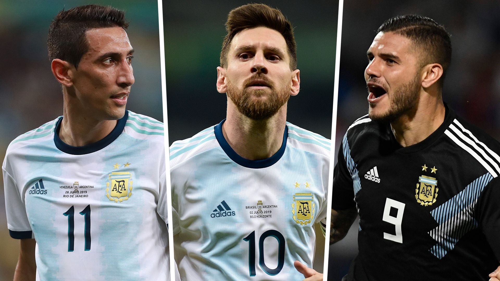 Angel Di Maria Lionel Messi Mauro Icardi Argentina